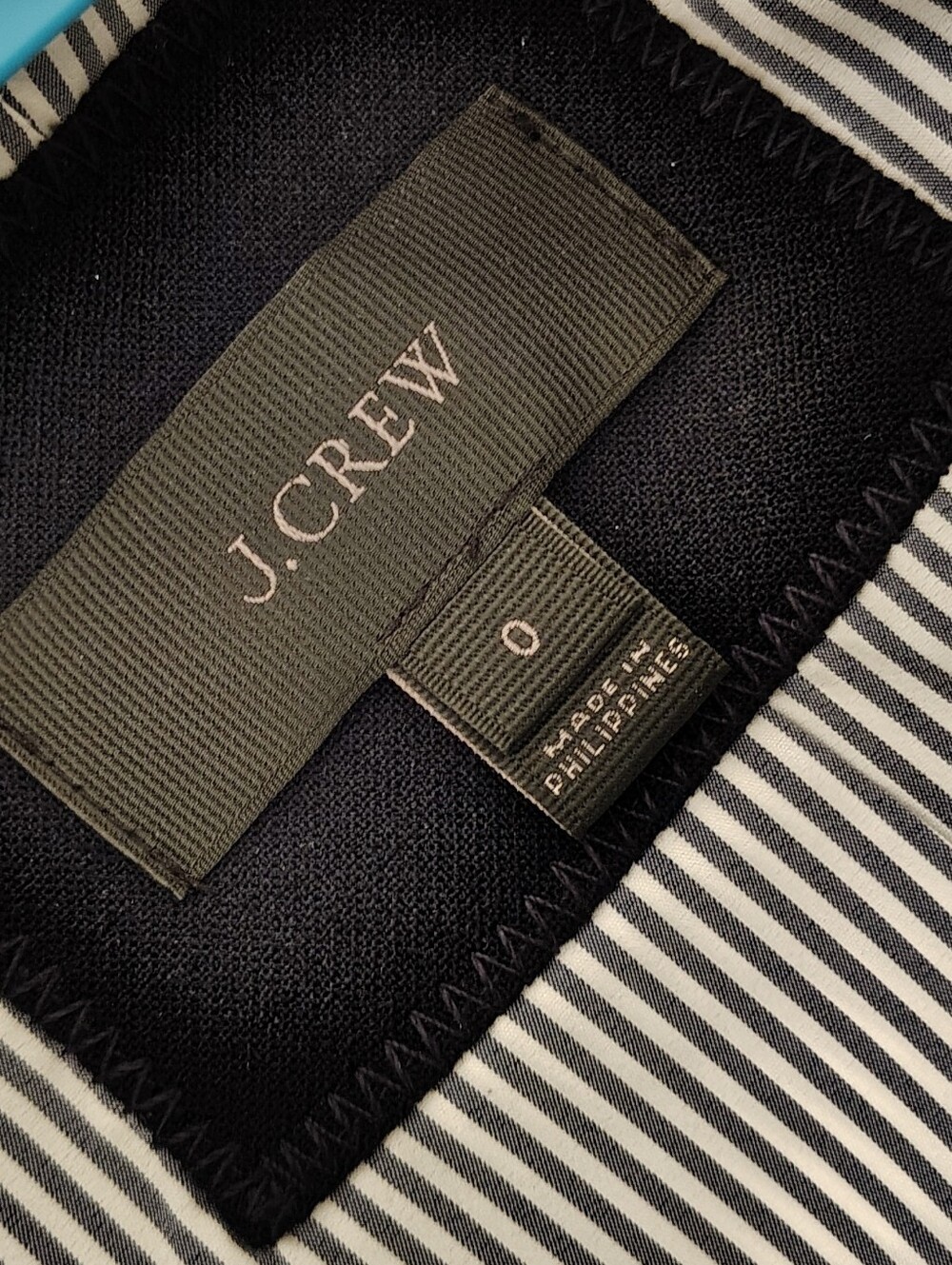 J.Crew Navy Jacket with Gold Piping & Buttons with Ruffles Down the Front Size 0 - Picture 13 of 15